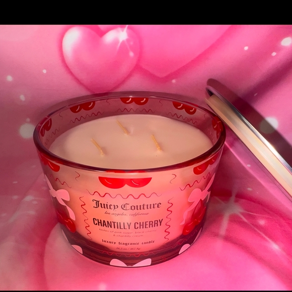 Luxury Juicy Couture Chantilly Cherry Candle - Picture 6 of 12